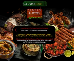 Karahi Platters: Family of SIX