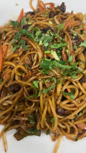 SUKUTI - CHAUMIN ( dry lamb cooked with noodles )